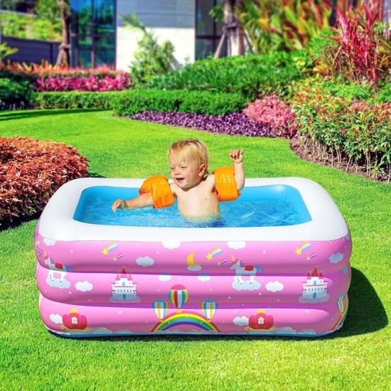 Piscine gonflable en PVC pour enfants et bébés, baignoire extérieure de jardin, 2,6 mètres