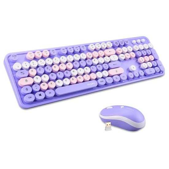 Clavier Souris sans Fil Combinés, 2,4GHz Mince Silencieux Ensemble Clavier Souris sans Fil Combinés, 2,4GHz Mince Silencieux Ensemble