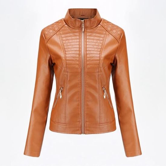 JOPHY & CO. Veste Courte En Similicuir Pour Femme - Modèle 6716, Fermeture Éclair, Design Élégant