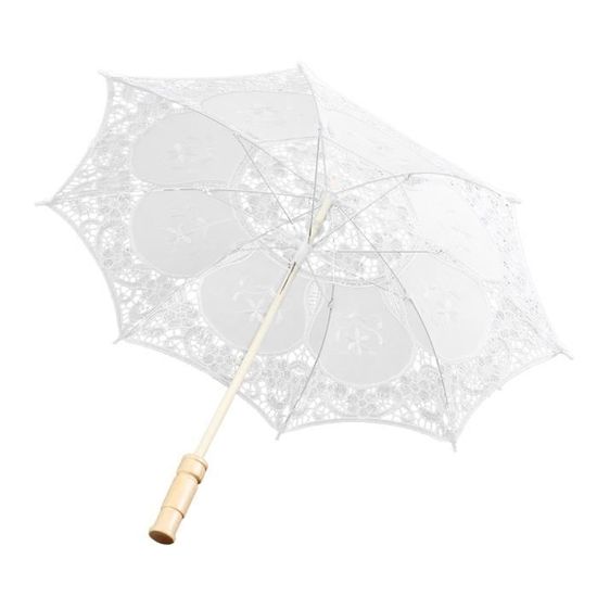 Parapluie De Mariage En Dentelle Blanche | Accessoire Photographie Vintage, Costume Conte De Fées - 55x58 Cm