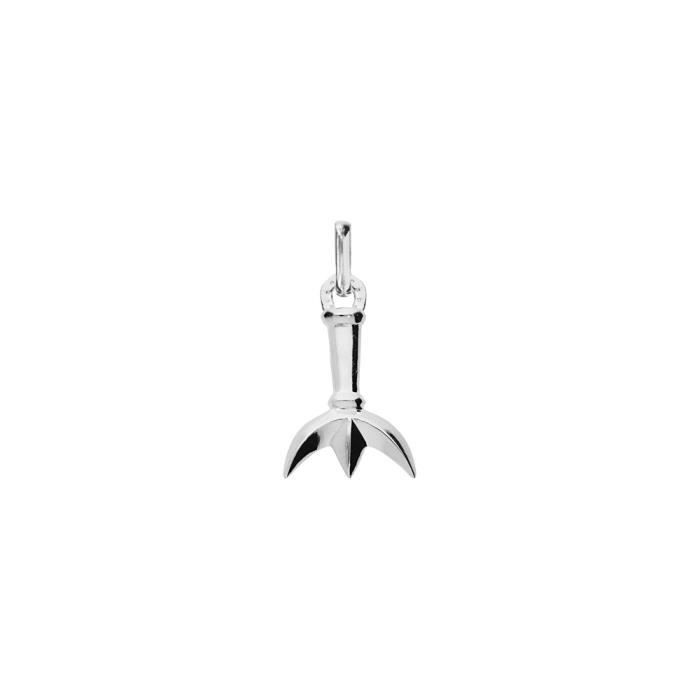 Pendentif en argent platiné grand modèle Trident Camarguais et fer à cheval