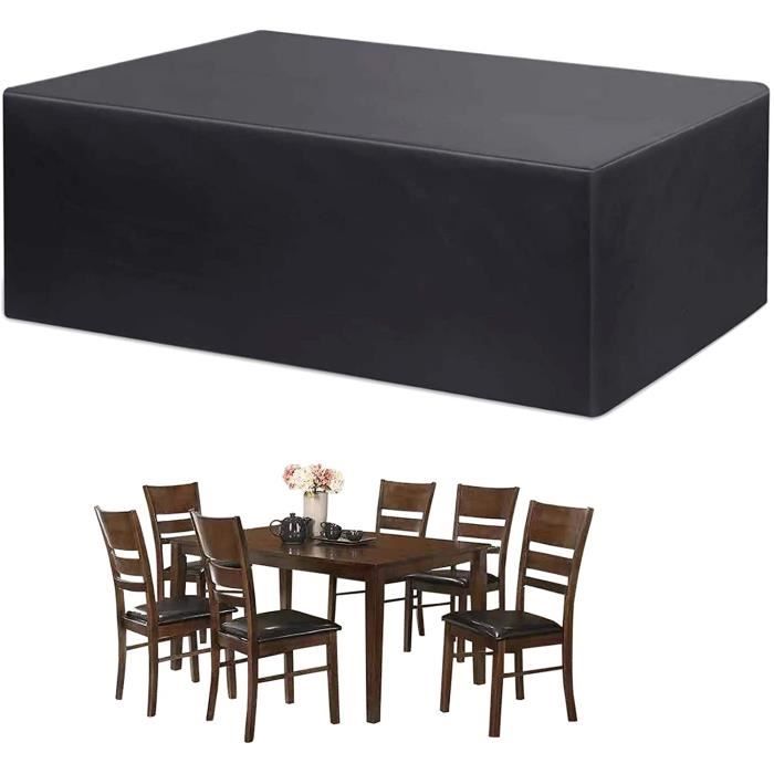 Housse de Protection Salon de Jardin Table Bâche Rectangulaire 213x132x74cm Couverture de Meubles Imperméable Anti-poussière UV