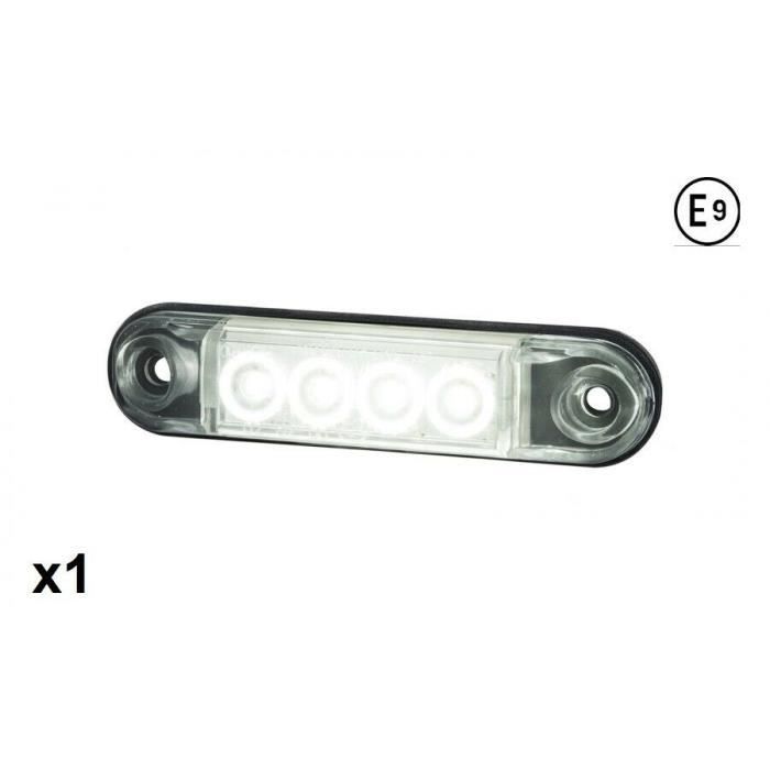 1pc Feu De Gabarit Encastre Flush Fit Blanc 12-24V E9 Homologation Universel LED