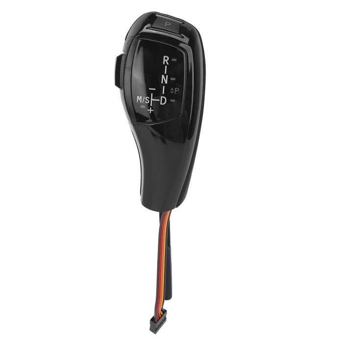 Nak Rattrapage de bouton de vitesse automatique LED électrique LHD pour BMW E46 E60 E61 pour le style F30 (noir brillant)