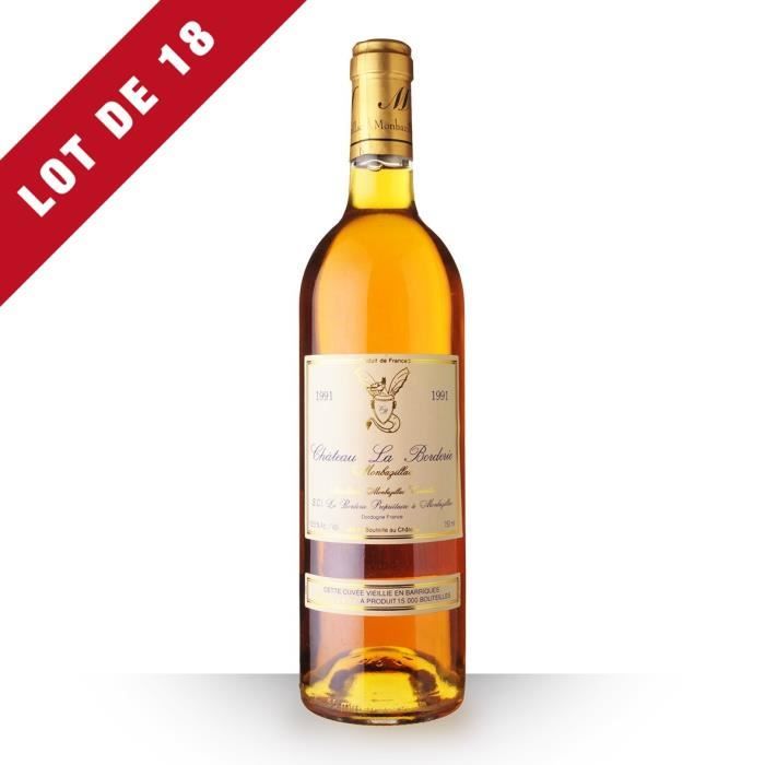 Lot de 18 - Château la Borderie 1991 AOC Monbazillac - 18x75cl - Vin Blanc