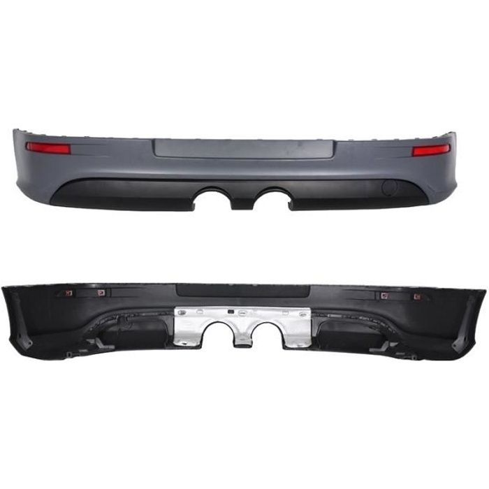 DIFFUSEUR PARECHOC ARRIERE VW GOLF 5 LOOK R32 DOUBLE SORTIE CENTRAL