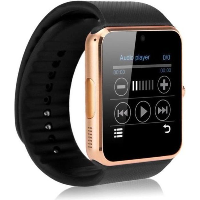 Bluetooth GT08 Montre-Bracelet intelligente de santé Téléphone de Montre avec slot de carte SIM pour Android Samsung HTC LG