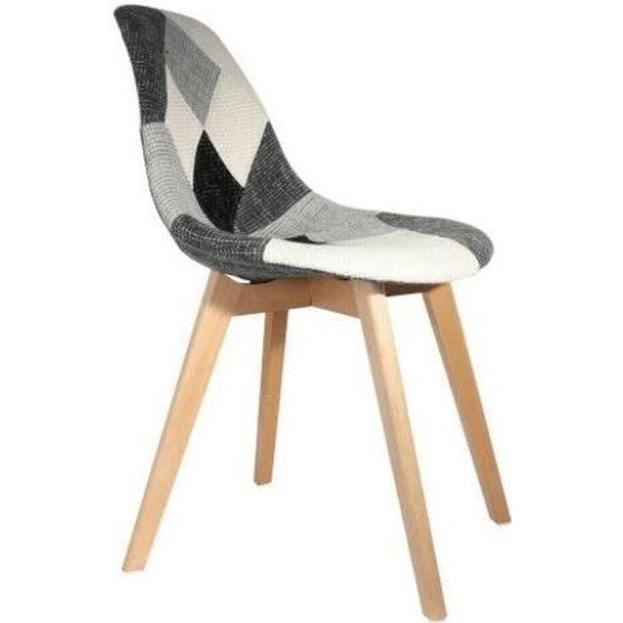 Chaise Scandinave Patchwork Gris - Vendue à l'unité