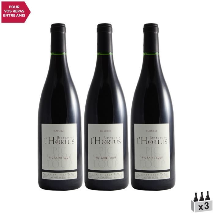 Pic Saint-Loup Bergerie de l'Hortus Classique Rouge 2019 - Lot de 3x75cl - Domaine de l'Hortus - Vin AOC Rouge du Languedoc - Roussi