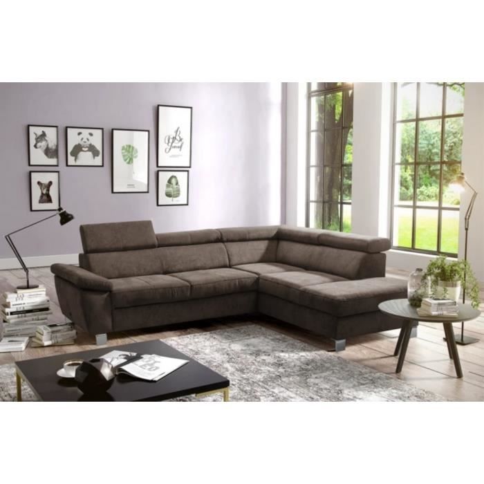 Canapé d'angle 5 places Tissu Luxe Contemporain Confort