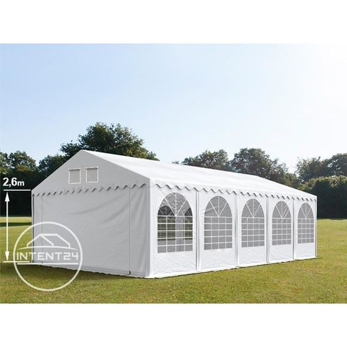 5x10 m XXL barnum, tonnelle chapiteau tente de réception Toolport, PVC, H. 2,6 m, blanc
