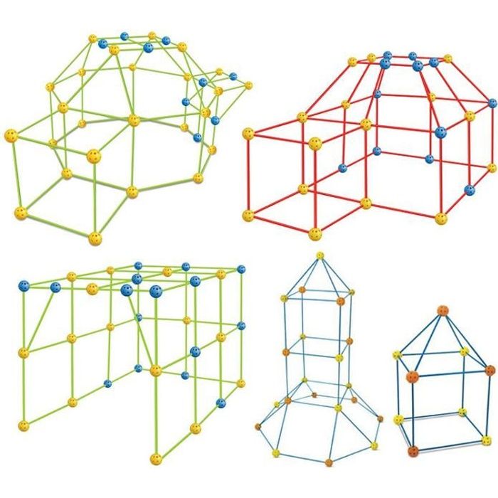 Construisez votre cabane,Fort Kits de construction Enfants Cadeau Jouets de construction Garçons et filles, Rocket Châteaux Tunnels