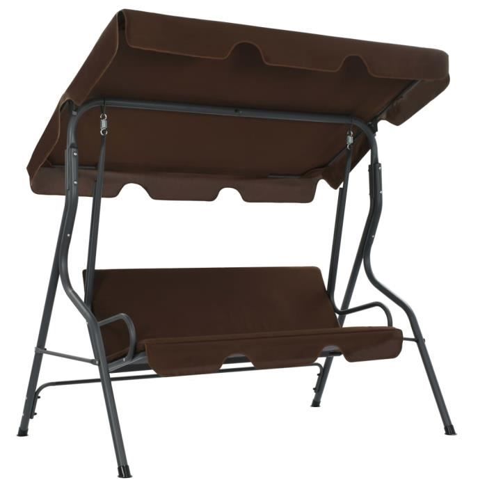 🍞2554Luxueux-Balancelle de Jardin - Balancelle d'extérieur Fauteuil de Jardin Grand Confort - Café 170 x 110 x 153 cm