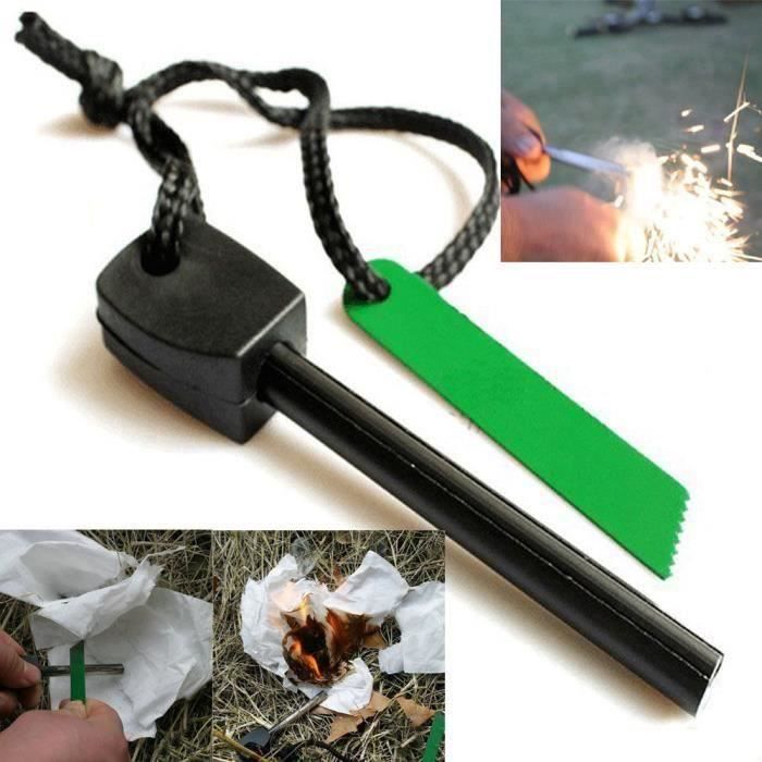 Magnésium Flint Pierre Allume-feu de survie d'urgence Camping Kit VNC SOL Mode