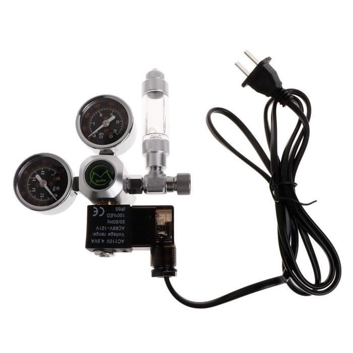 Aquarium,NICREW Aquarium CO2 régulateur avec clapet anti retour compteur à bulles électrovanne - Type CO2 Regulator A-W21.8 EU Plug