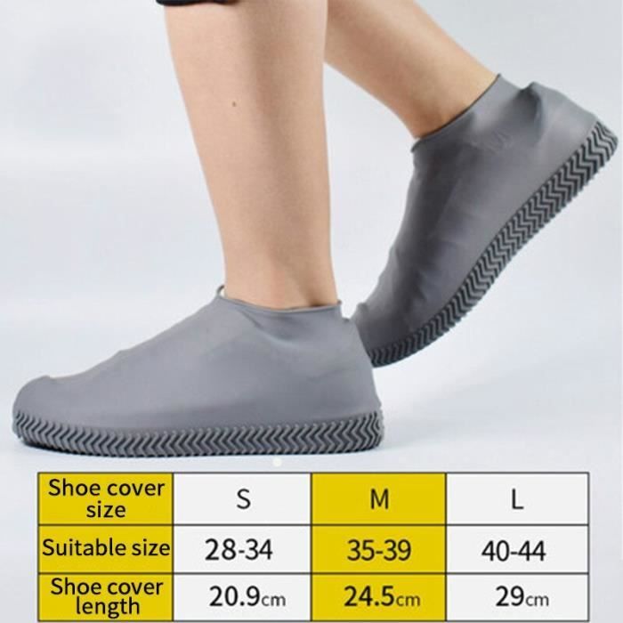 Chaussures,Couvre chaussures en Silicone réutilisable pour enfants, couvre chaussures imperméables, antidérapants - Type grey - L