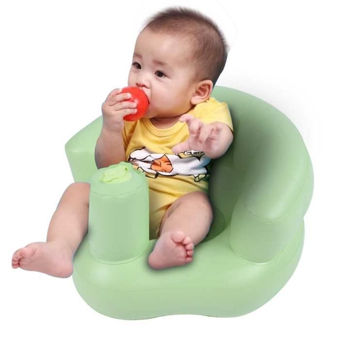 EJ.life Sofa Gonflable de Chaise Siège de Bain Gonflable pour Bébé avec Pompe Intégrée Fauteuil de Jeux pour Enfants (Vert)