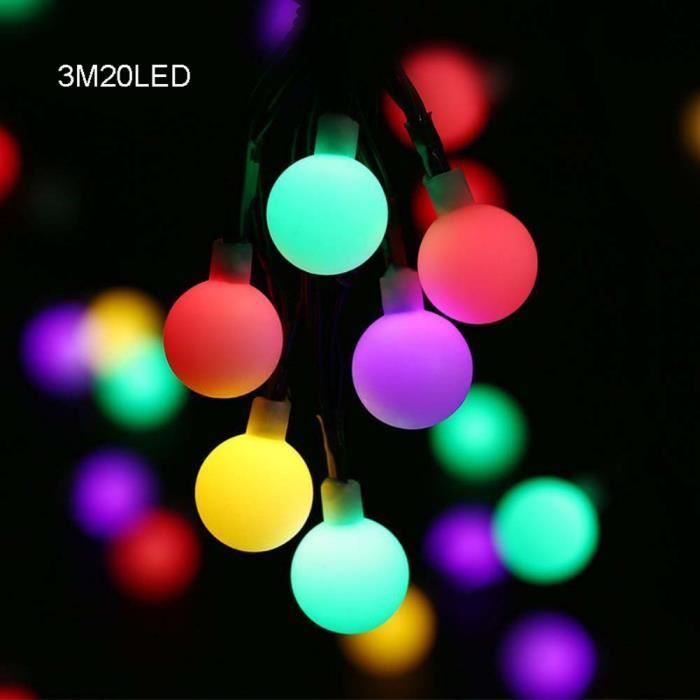 Guirlande Lumineuse, 20 LED Ampoule Boule Fée Guirlandes Lumières Boîte À Batterie Jardin Extérieur Intérieur Noël, 3M