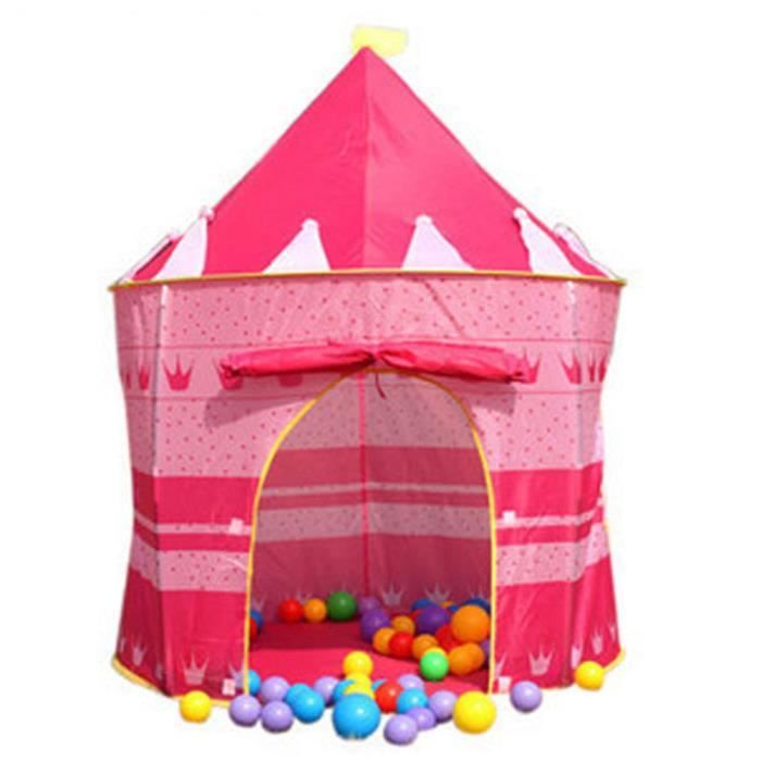 Enfants Princesse Pop Up Chateau - Tente pop up rose de Princesse-Filles rose Jouet Tente