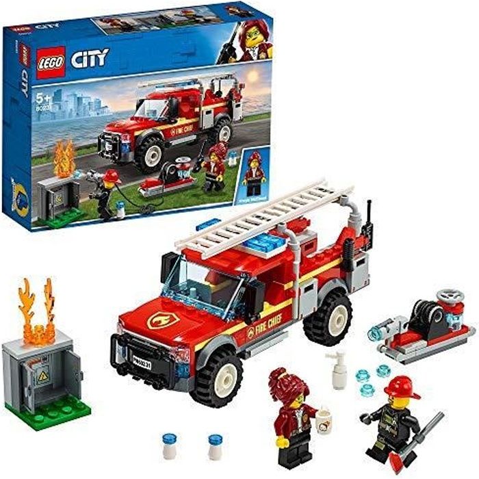 LEGO®-City Le camion du chef des pompiers Enfant 5 Ans et Plus, Jouet de Construction, 201 Pièces 60231 60231
