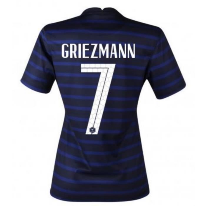 Nouveau Maillot Officiel de Football Femme Nike France Domicile Euro 2020 Flocage Officiel Numéro 7 Griezmann