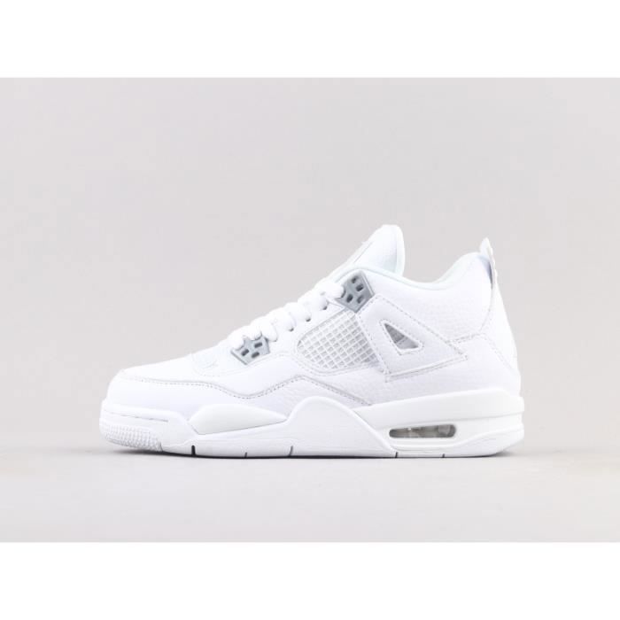 AIR Jordans 4 Vintage Metallic White Sneakers Homme Femme OM2615-333