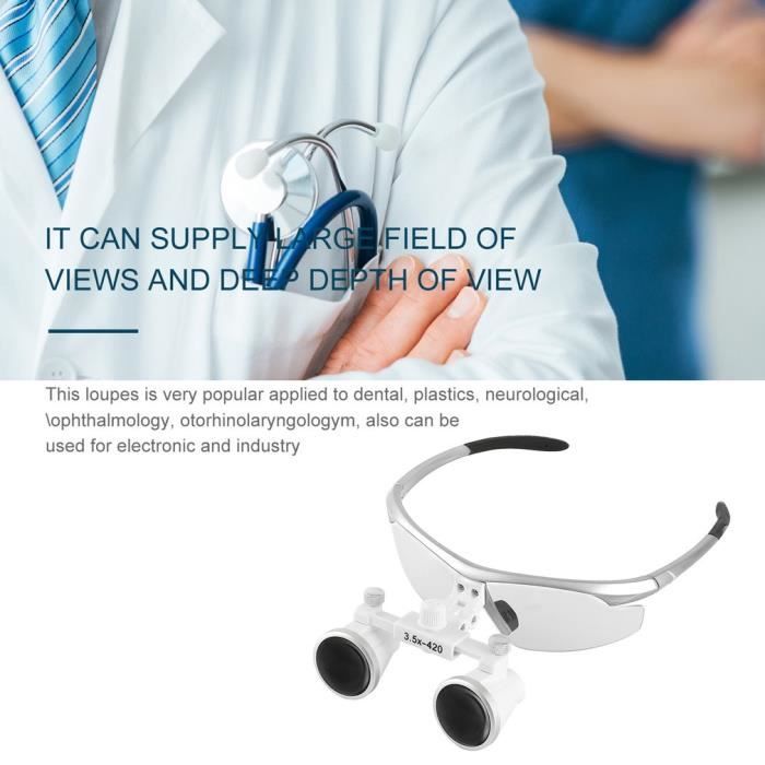 loupes dentaires 3.5x 420mm lunettes chirurgicales avec portable led lumière principale équipement dentaire chirurgiens dentistes