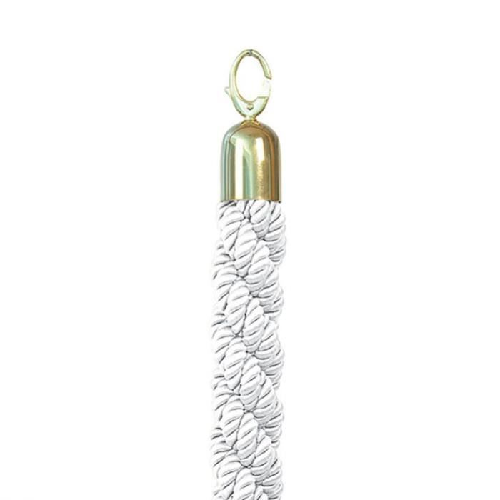 Corde tressée blanche embout or - RS-CLRP-GOWT 4 Nylon, Métal