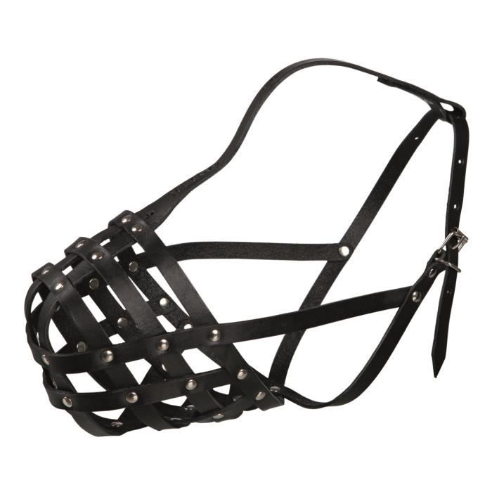 TRIXIE Muselière Julius-K9 - Peau de buffle - L-XL - Noir - Pour chien