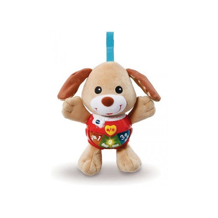Peluche d'activites chien Chant toutou brun - Musical, lumineux, parlant - Premieres decouvertes - Jouet d'eveil bebe - Vtech