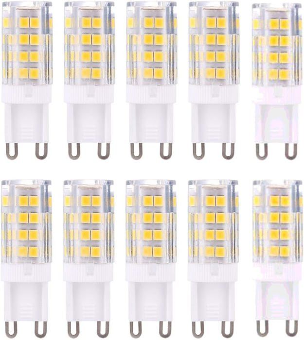 10pcs G9 LED Lampe Ampoules Blanc Chaud 3000K 5W G9 LED Ampoule Lumiere équivalent aux ampoules halogènes de 40 W 420 lumens