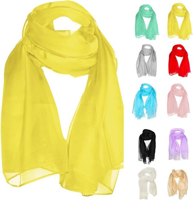 Foulard En Mousseline Georgette Premium – Soie Viscose élégante, Châle Hijab Léger Pour Toutes Saisons