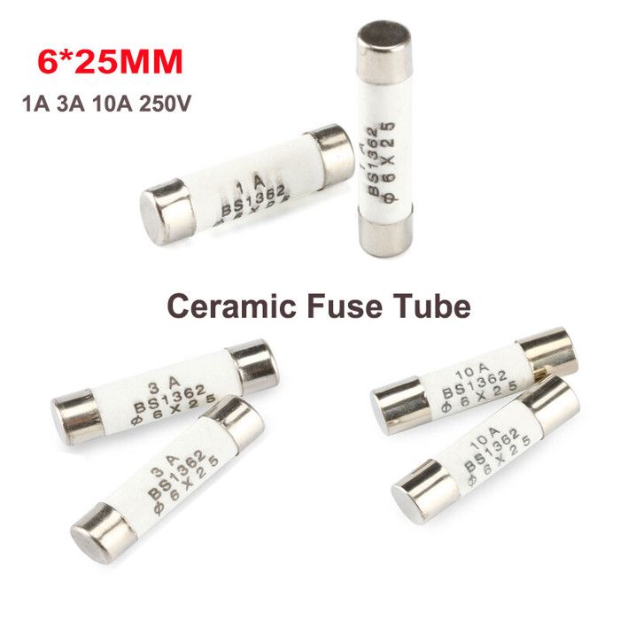 Fusibles Céramique 5x20mm T6.3AH 250V - Lot De 2, Soufflage Lent, Pour Appareils électriques