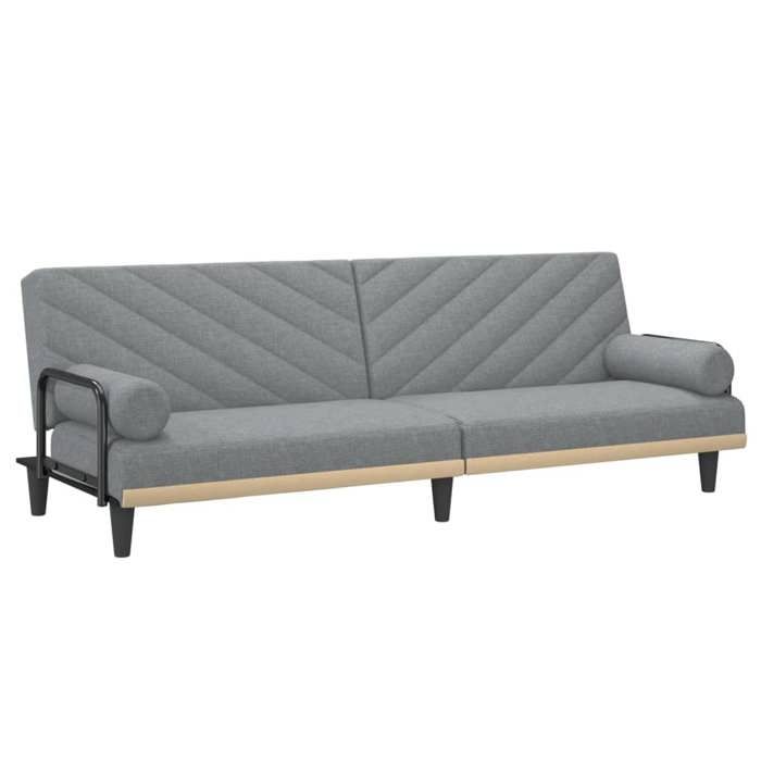 BEAU Canapé-lit avec accoudoirs gris clair tissu SS0000200574