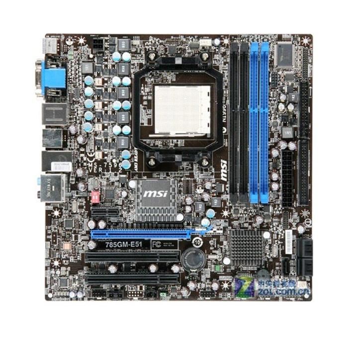 Carte mère MSI 785GM-E51 AMD 785G Socket AM3 4xDDR3 SDRAM 16 Go Micro ATX - Msi