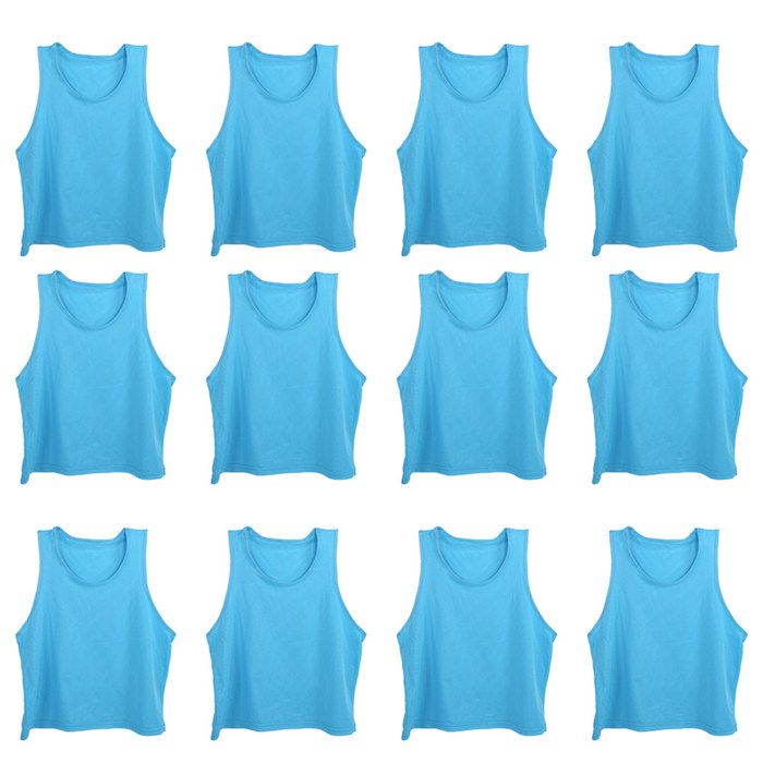 Lot de 12 gilets de sport en maille pour enfants dossards respirants taille unique pour football et basket
