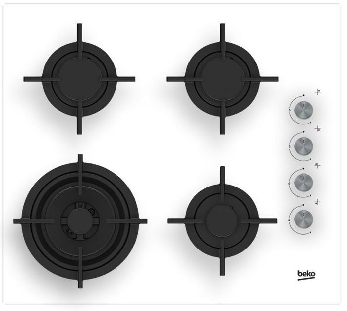 Beko HILW64122SW Plaque de cuisson à gaz 60 cm - vue 1