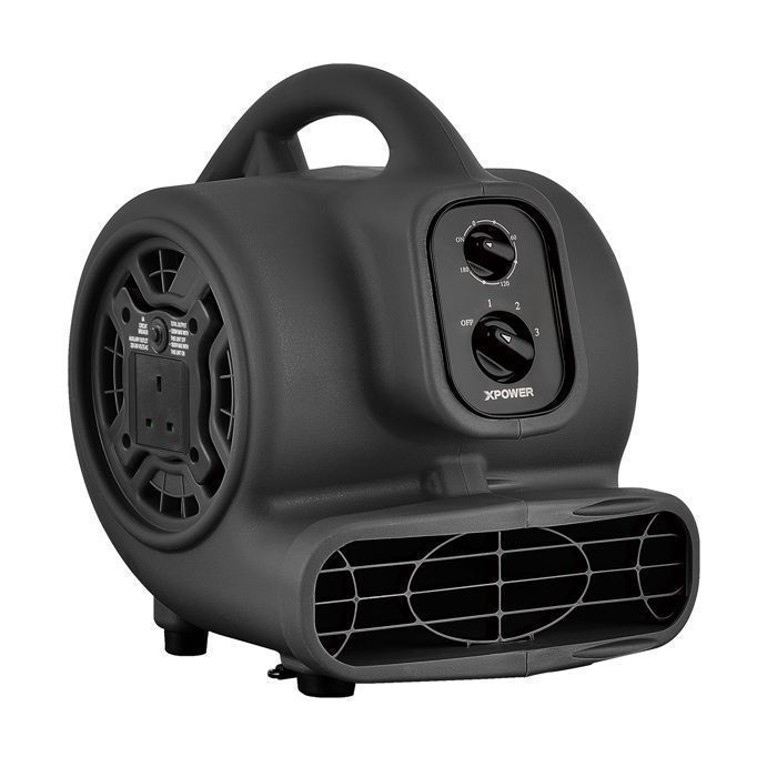 Mini ventilateur centrifuge XPOWER puissant pour tapis et sols empilable pour la restauration des dommages (P-230AT Noir) - Xpower