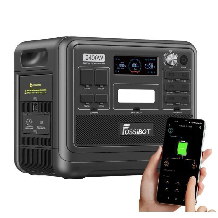 2400W 2048Wh Centrale ÉlectriqueLFP Batterie Generateur Solaire ElectriqueStation Électrique Portable FOSSIBOT F2400Fast Charging