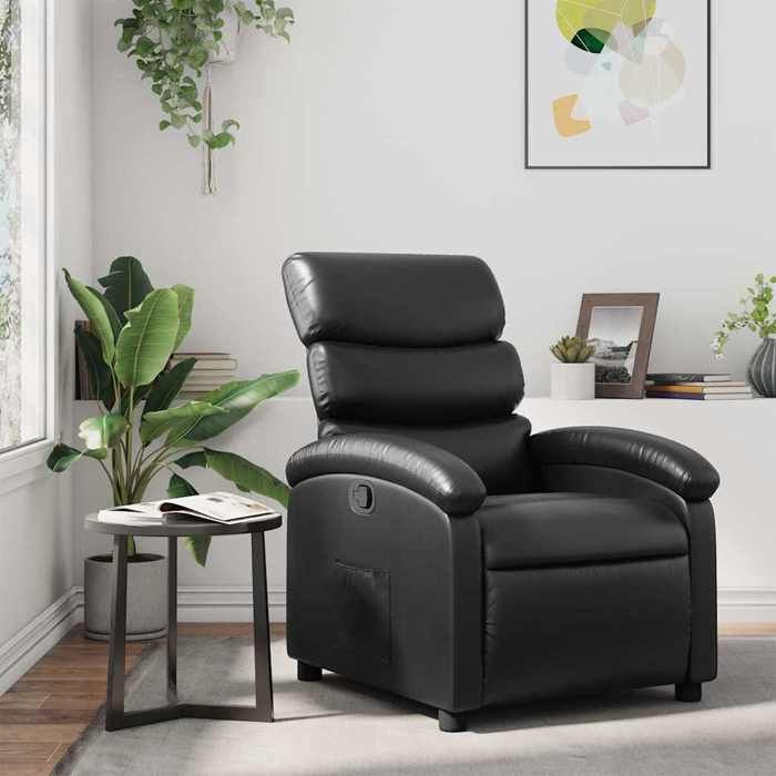 Fauteuil inclinable - UU - Noir Similicuir - L 70xP 92xH 99.5 cm EU3321