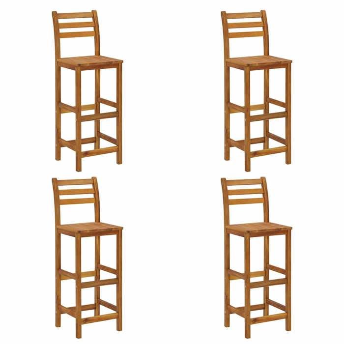 (SOLDES JUILLET)Tabourets de bar - UU - Chaise dîlot - lot de 4 bois dacacia solide FR1310286