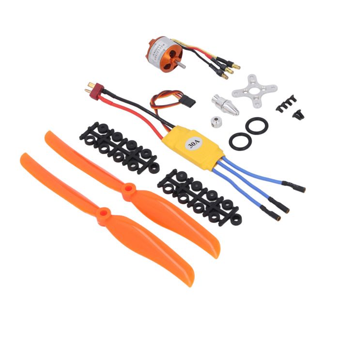 SURENHAP Moteur RC sans balais A2212 1400kV Moteur sortant sans balais 30A ESC 8060 PROPILITÉ ET SET DE VIS POUR RC auto moteur