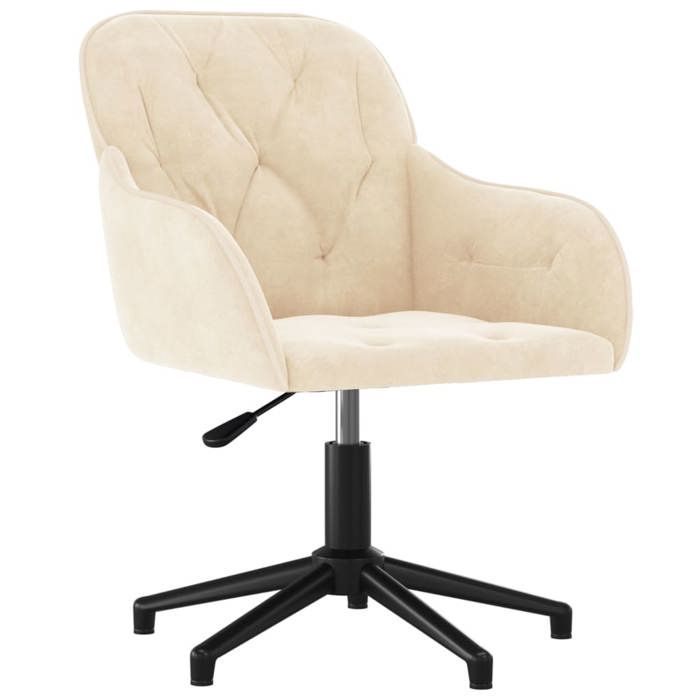 LVL - MEUBLE DE BUREAU - Chaise pivotante de bureau - design minimaliste - Crème Velours - 8.3 kg LL209