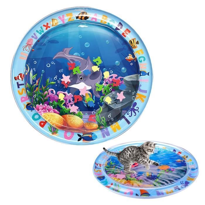 Tapis de Jeu dEau - Chat - Gonflable - PVC de Haute Qualité - Portable - Épaissi Multicolore AIRE DE JEU