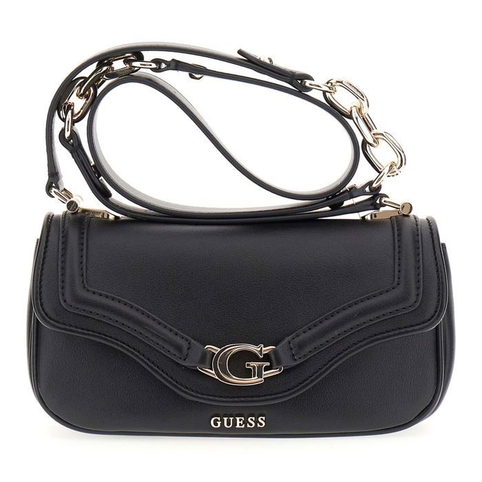 GUESS Sac à épaule bandoulière noir pour femme - Dea Crossbody Flap Bag 325127