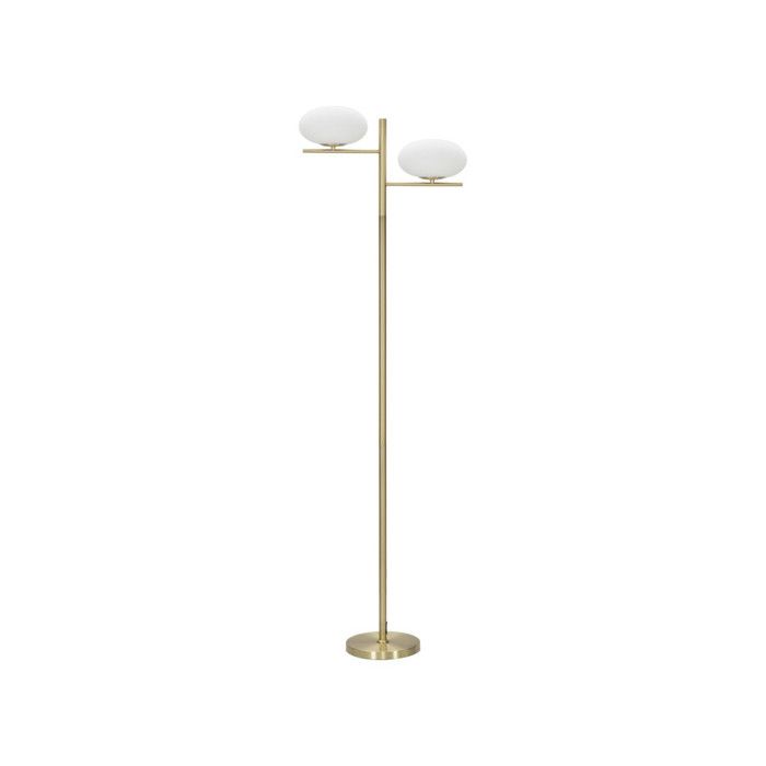 Lampadaire - MAURO FERRETTI - Oval Glamy - Métal doré - 2 lumières - Design épuré