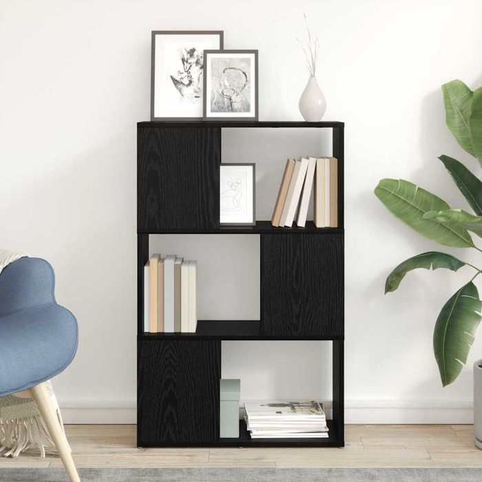 Armoire de rangement moderne - VIDAXL - Noir - 60x24x94.5 cm - Bois dingénierie - Grand espace de rangement