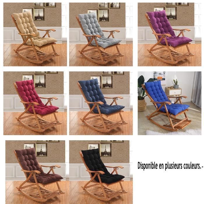 Coussin de fauteuil à bascule - HONO - 110x40 cm - Gris - Épais - Inclinable - Relaxant - Pour terrasse - Extérieur