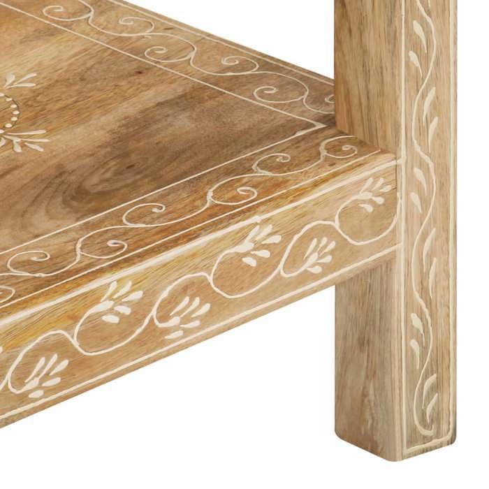Brun Table console - CLARENCE - Meuble couloir - 80x35x74 cm - Bois de manguier massif CC365