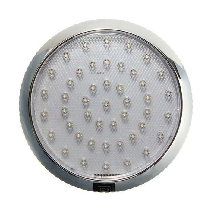 READY Plafonnier LED 12 V-24 V avec interrupteur marche/arrêt pour caravane/camping-car/remorque/bateau, Montage en surface